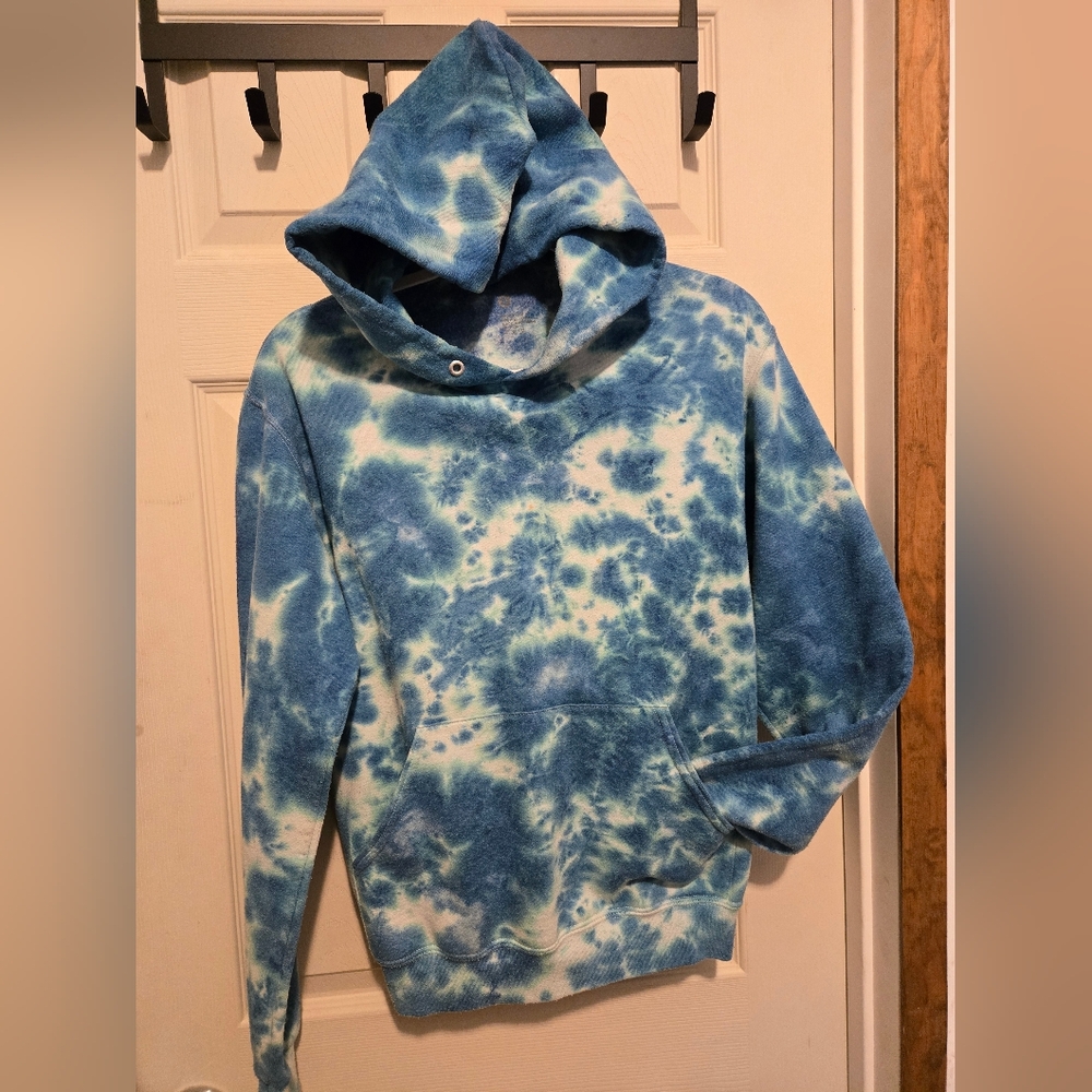 Blue/Green Tie-Dye Hoodie S